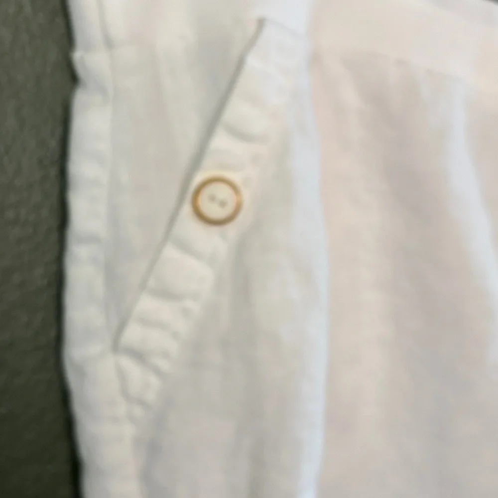 JM Collection women's white linen Chinos